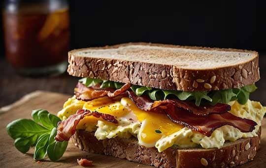 Egg Salad and Bacon Sandwich